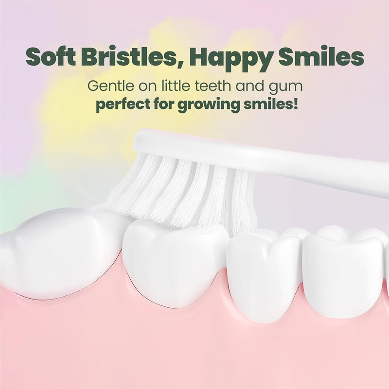 Well Before Dinosaur Kids Toothbrush, 0.12mm Soft Filament Toddler Toothbrush for Kids 6-12 Make Brushing Fun and Protect Kids Delicate Teeth (Pack of 3) - Image 4